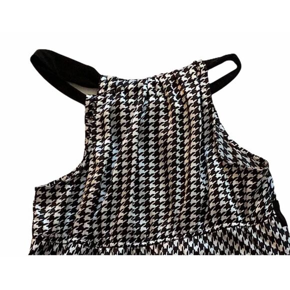 Preppy Babydoll Houndstooth Halter Top L | Y2K Coquette Going Out Style - Picture 4 of 4